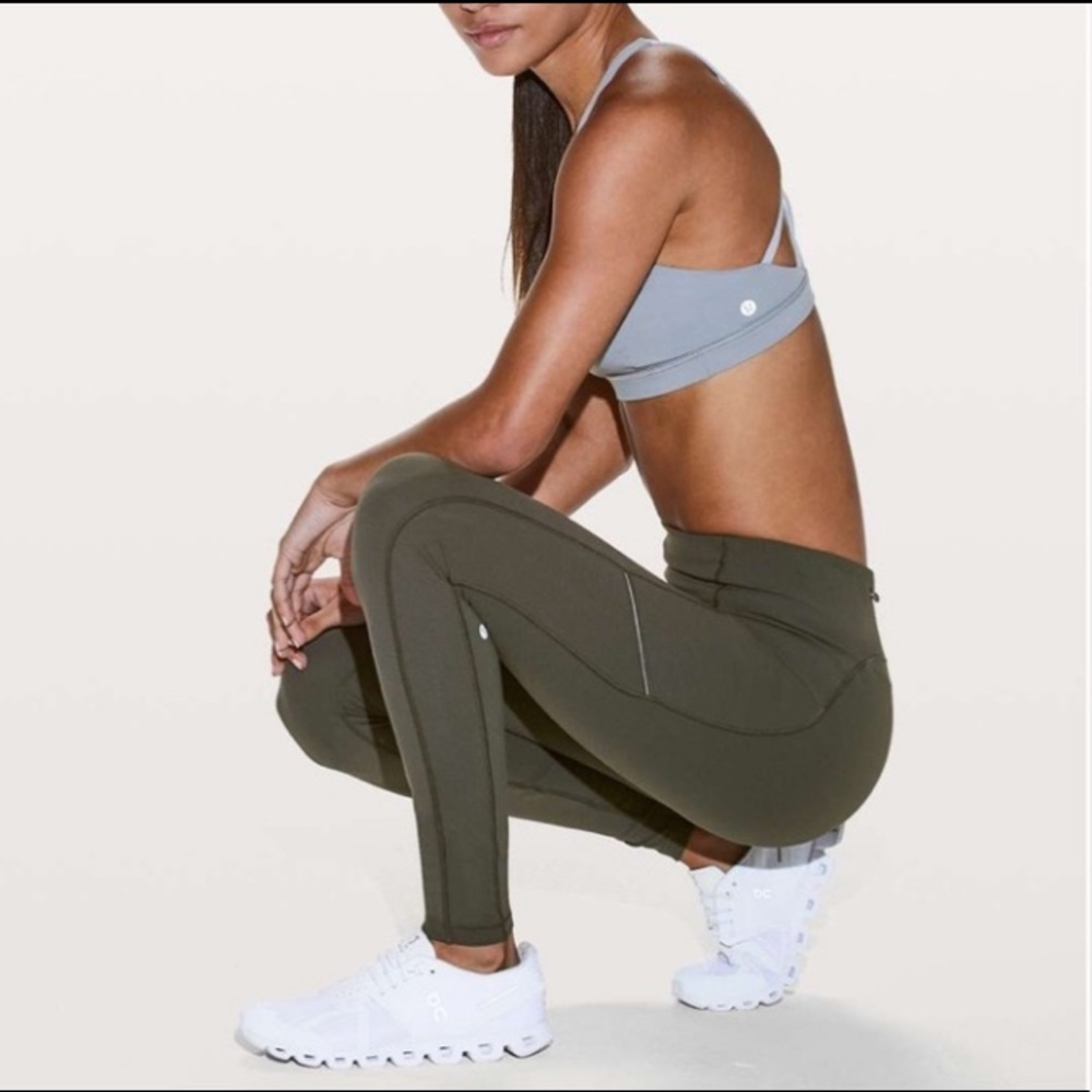 RARE Lululemon Speed Up Tight - Dark Olive Size 4 Side Pockets